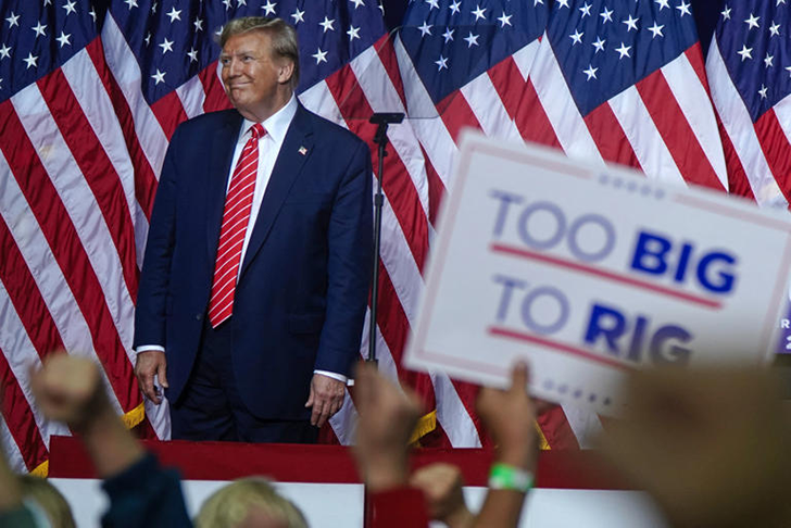 Trumps zodiac sign - Donald Trump at a campaign smiling.