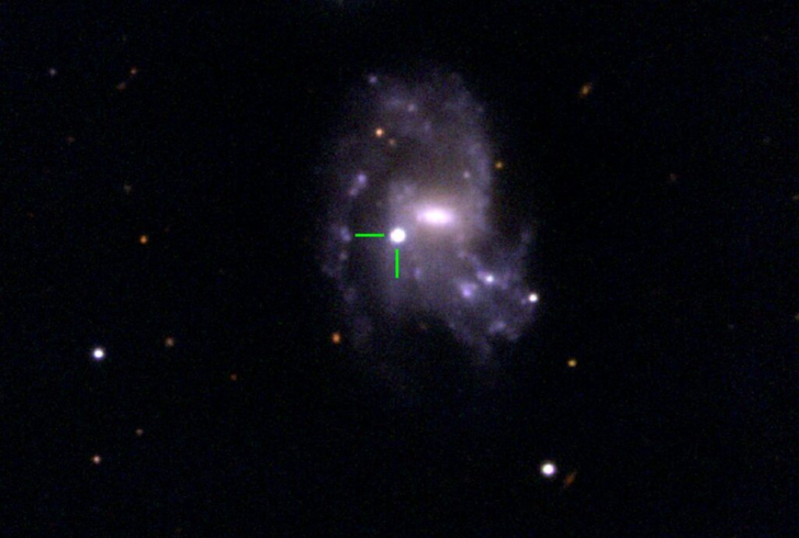 Isolated supernova glowing in deep space